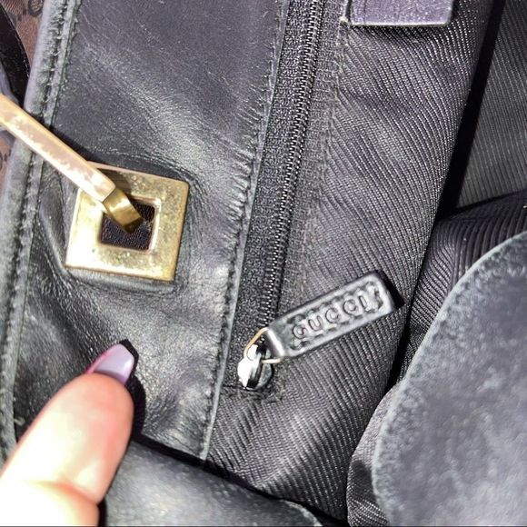 Gucci LARGE Dark Brown Monogram Canvas Tote Bag AUTHENTIC - Picture 6 of 16